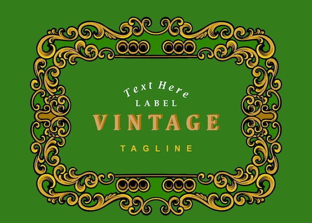 Elegant Vintage Label with Ornate Floral Borders | Jiffy Designs
