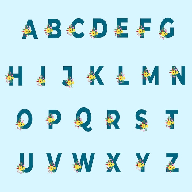 Vibrant Floral Alphabet Letters with Playful Designs | Jiffy Designs