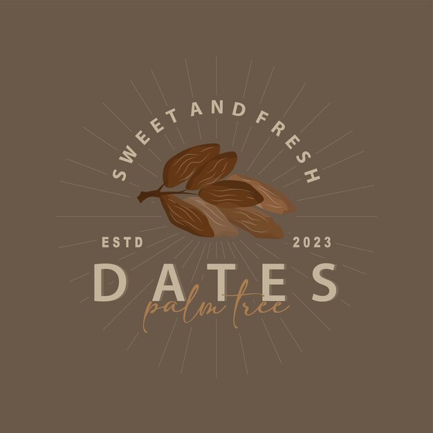 Elegant Dates Emblem with Leaf Illustration | Jiffy Designs