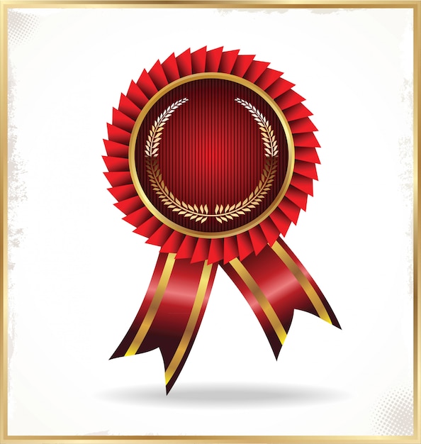 Striking Red and Gold Emblem with Laurel Wreath | Jiffy Designs