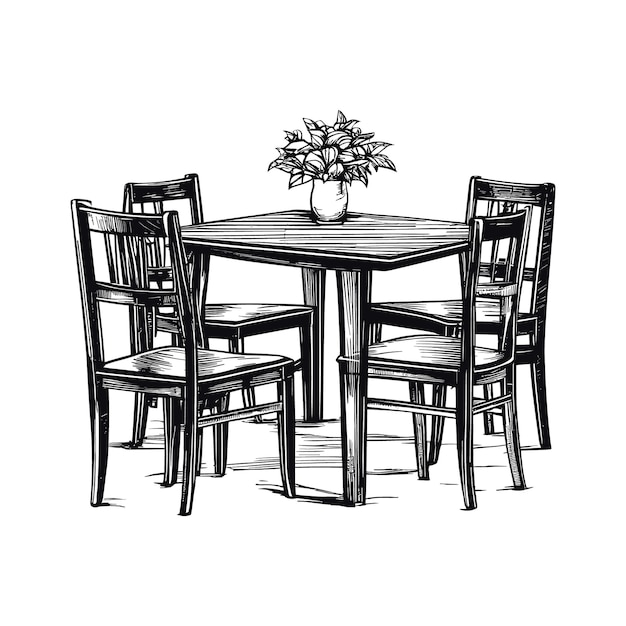 Elegant Wooden Dining Set with Floral Centerpiece | Jiffy Designs