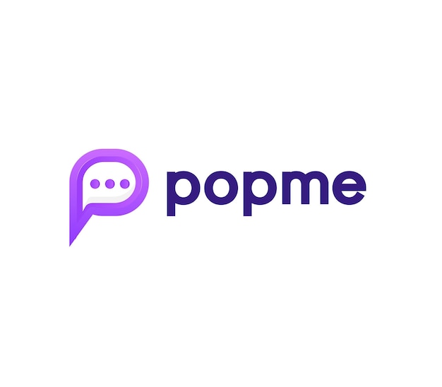 Vibrant Chat Icon with Stylized Popme Branding | Jiffy Designs