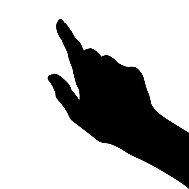 Dramatic Silhouette of a Pointing Hand in Black | Jiffy Designs