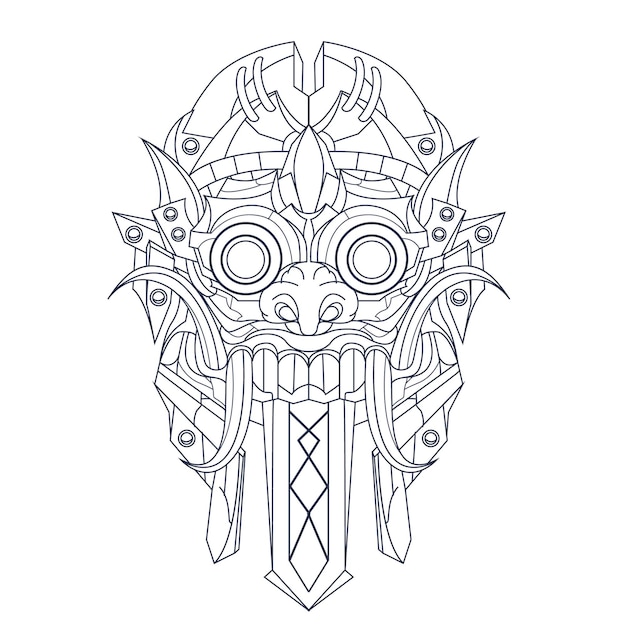 Intricate Tribal Mask with Ornate Geometric Patterns | Jiffy Designs