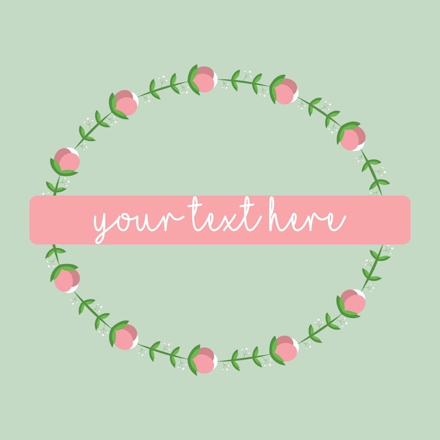 Charming Floral Wreath with Customizable Text | Jiffy Designs