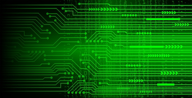 Glowing Green Circuit Board with Futuristic Arrows | Jiffy Designs