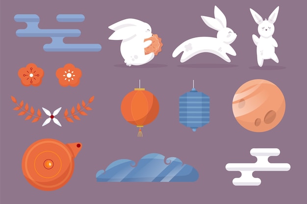 Vibrant Collection of Whimsical Asian-Inspired Graphic Elements | Jiffy ...