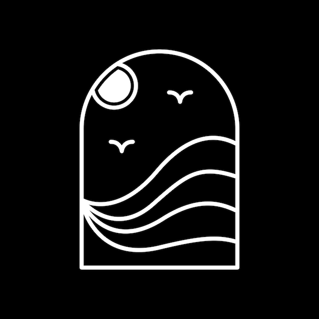 Serene Coastal Arch - Minimalist Landscape Illustration | Jiffy Designs