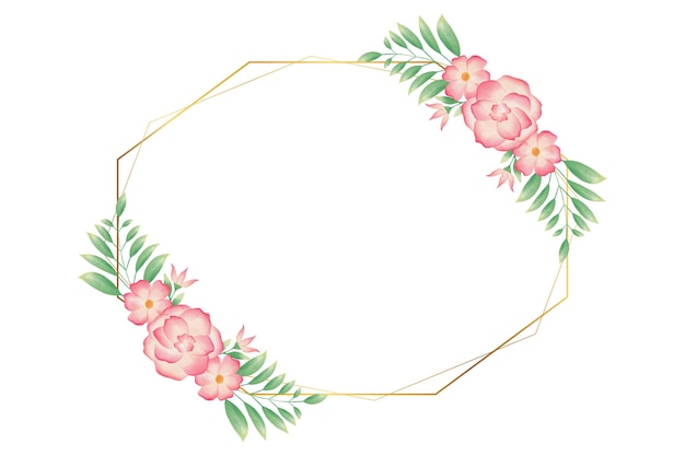 Elegant Floral Frame with Tropical Blooms and Leaves | Jiffy Designs