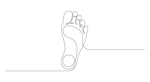 Minimalist Outline of a Foot in Continuous Line Art | Jiffy Designs