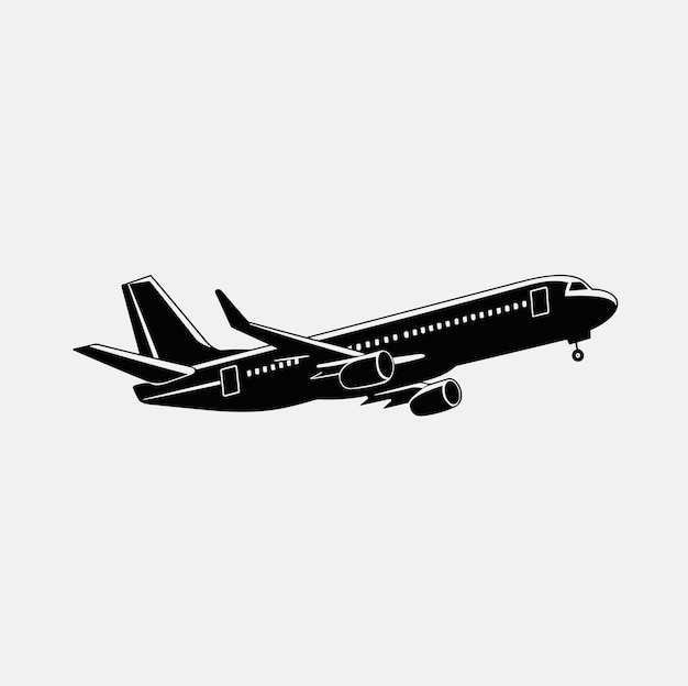 Sleek Silhouette of a Modern Passenger Jet | Jiffy Designs