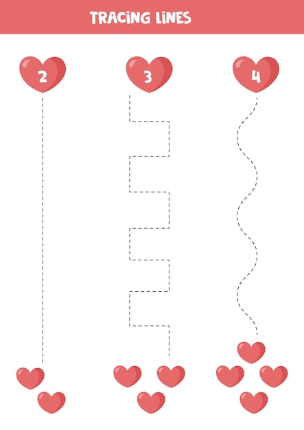 Trace the Charming Heart Shapes with Dotted Lines | Jiffy Designs