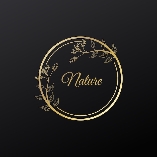 Elegant Floral Frame with Handwritten 'Nature' Text | Jiffy Designs