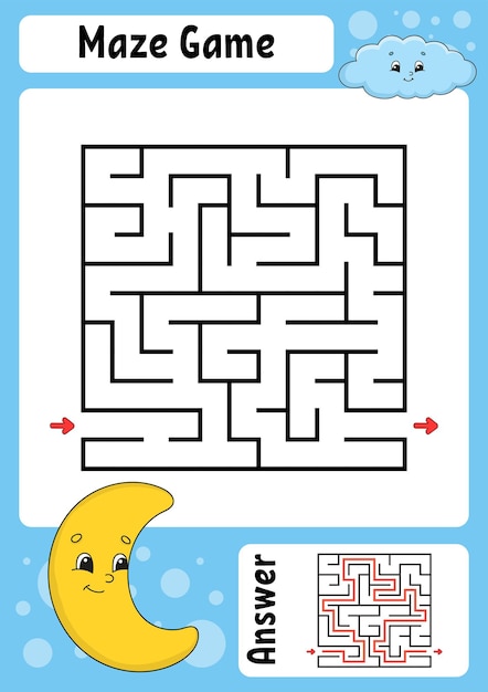 Adorable Moon Maze Game for Kids' Entertainment | Jiffy Designs