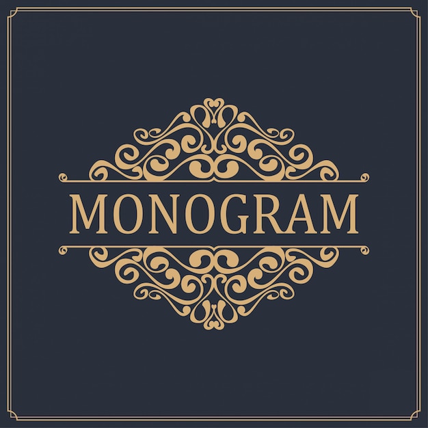 Elegant Golden Monogram Design on Dark Background | Jiffy Designs