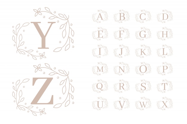 Elegant Floral Monogram with Decorative Alphabet Letters | Jiffy Designs