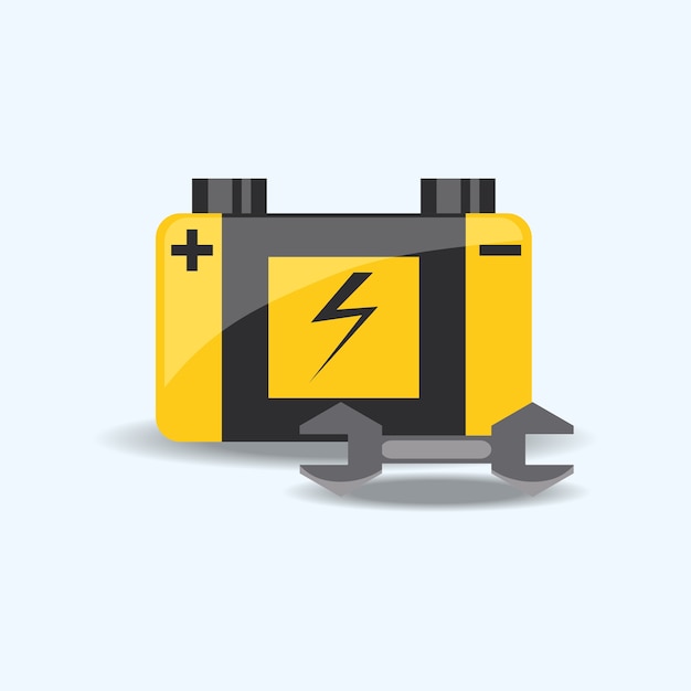Stylized Battery Icon with Lightning Bolt and Bold Colors Jiffy Designs