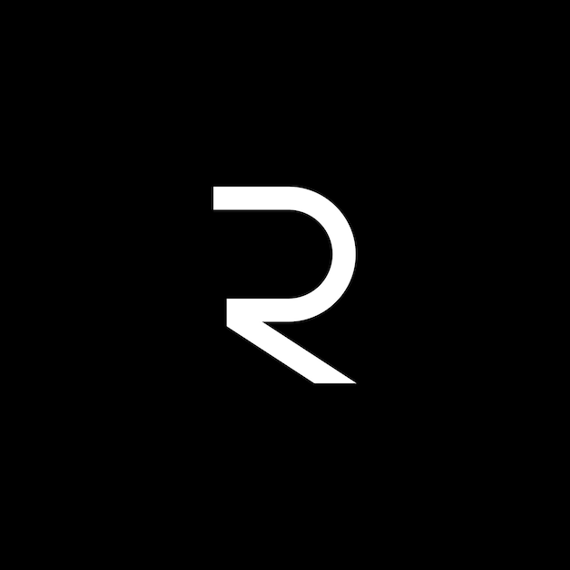 Minimalist Monogram Letter R in Sleek Black and White | Jiffy Designs