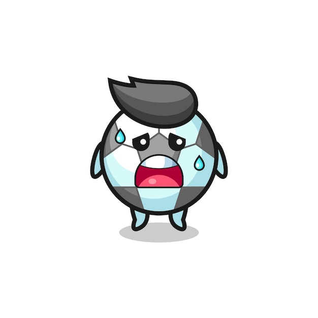 Adorable Cartoon Soccer Ball with Crying Expression | Jiffy Designs