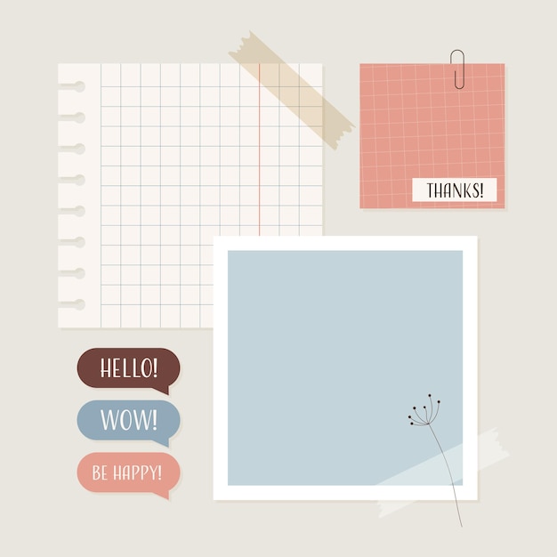 Whimsical Stationery Collage with Handwritten Notes and Doodles | Jiffy ...