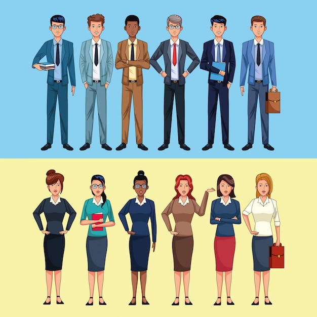 Diverse Group of Business Professionals in Formal Attire Illustration ...