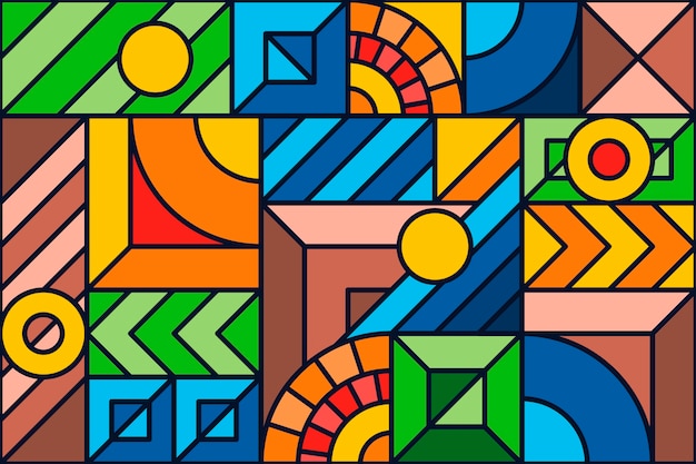 Vibrant Geometric Shapes and Patterns in Diverse Hues | Jiffy Designs