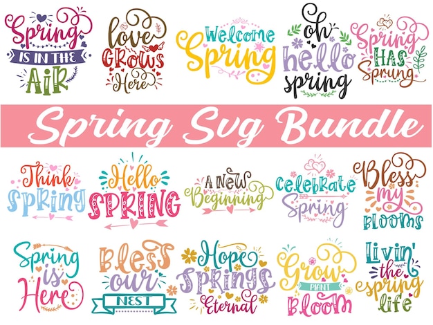 Vibrant Spring Lettering Bundle with Floral Accents | Jiffy Designs