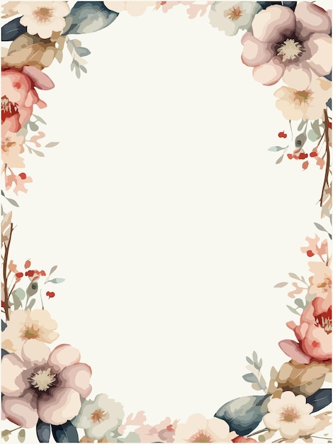Elegant Floral Frame with Vibrant Blooms and Leaves | Jiffy Designs