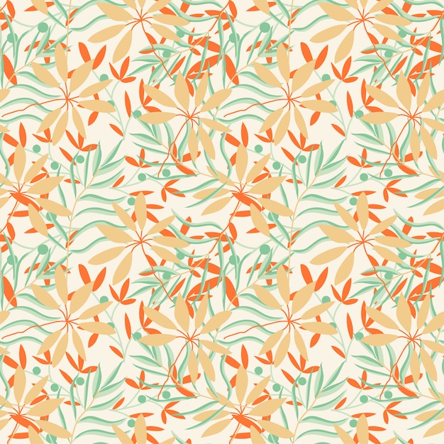 Vibrant Floral Pattern with Tropical Leaves and Petals | Jiffy Designs