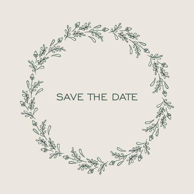 Elegant Floral Wreath with 'Save the Date' Text | Jiffy Designs
