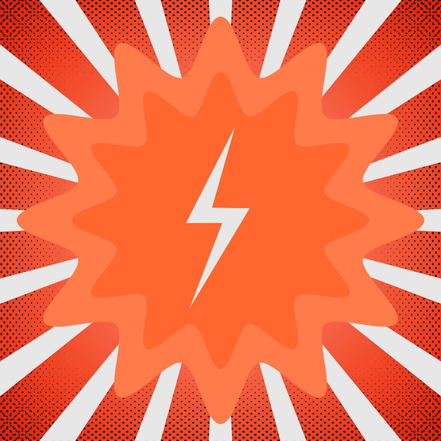 Vibrant Retro Explosion with Lightning Bolt Burst | Jiffy Designs