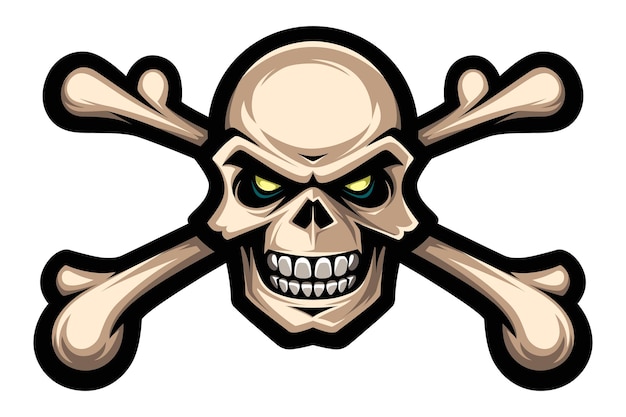 Menacing Skull and Crossbones Emblem with Ominous Expression | Jiffy ...