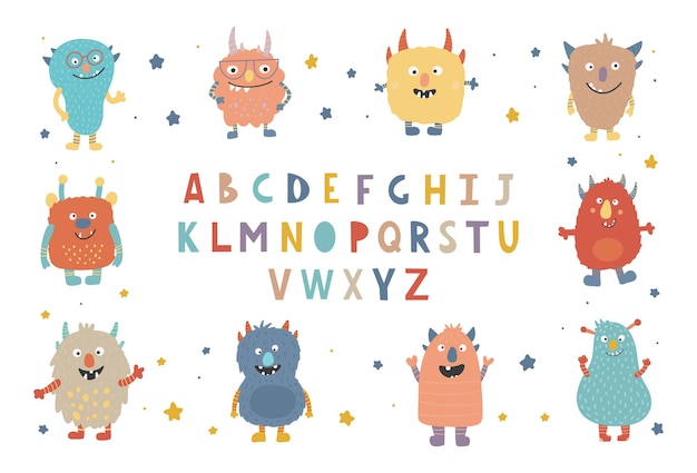 Whimsical Alphabet with Playful Monster Characters | Jiffy Designs