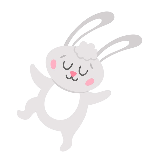 Cute Smiling Bunny Rabbit Character Illustration | Jiffy Designs