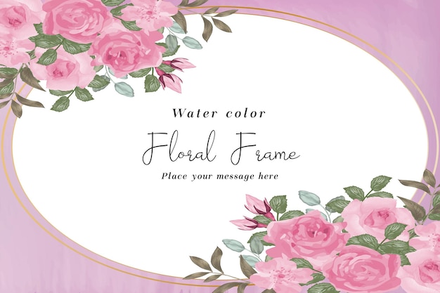 Elegant Floral Frame with Vibrant Pink Roses | Jiffy Designs