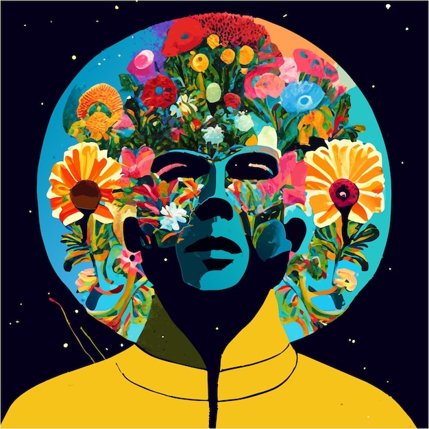 Vibrant Floral Portrait Against Starry Night Sky | Jiffy Designs