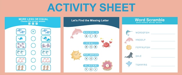 Engaging Activity Sheet with Variety of Fun Exercises | Jiffy Designs