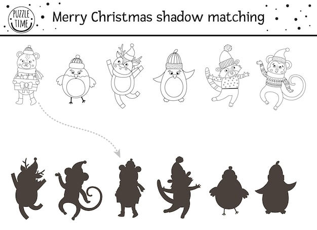 Merry Christmas Shadow Matching Game with Festive Characters | Jiffy ...