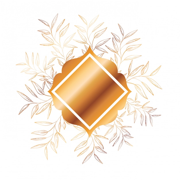 Elegant Geometric Floral Frame with Golden Accents | Jiffy Designs