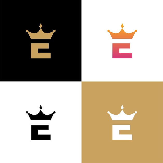 Regal Monogram E with Majestic Crowns in Elegant Palette | Jiffy Designs