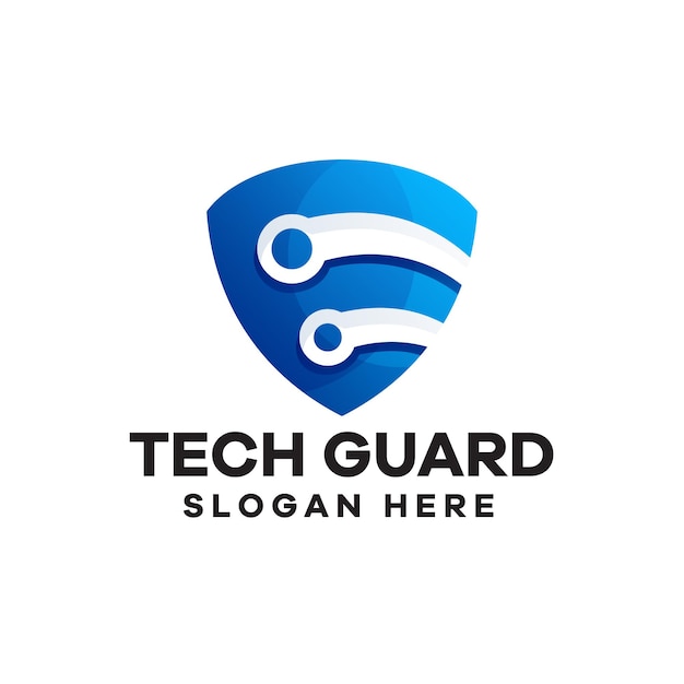 Secure Technology Shield with Interlocking Gears Logo | Jiffy Designs