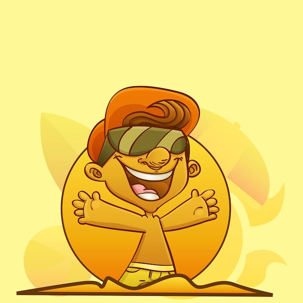 Vibrant Cartoon Character with Crossed Arms | Jiffy Designs