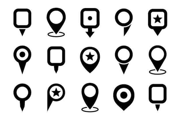 Diverse Collection of Minimalist Map Pointer Icons | Jiffy Designs