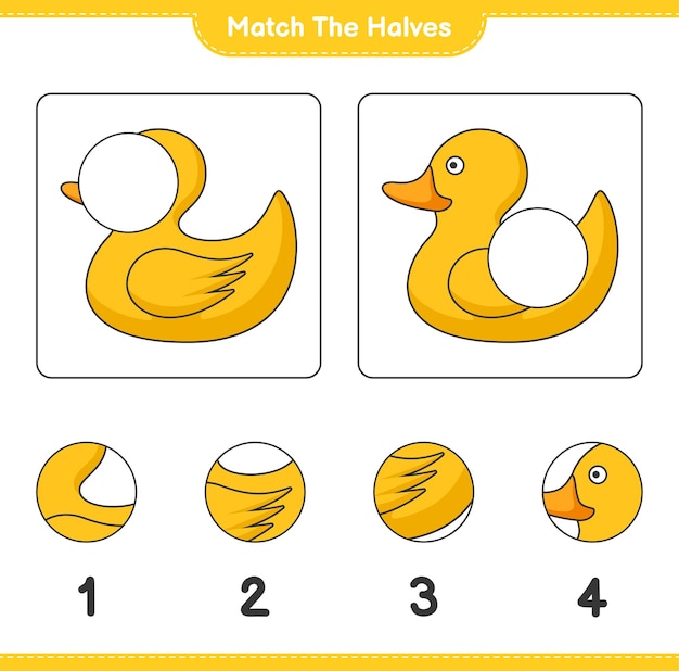 Matching the Halves of the Adorable Yellow Rubber Duck | Jiffy Designs