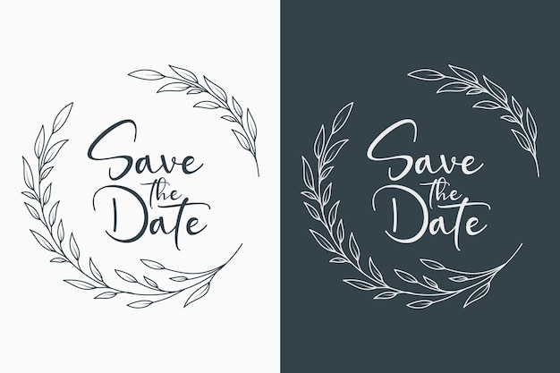 Elegant Floral Wreath with Handwritten 'Save the Date' Text | Jiffy Designs