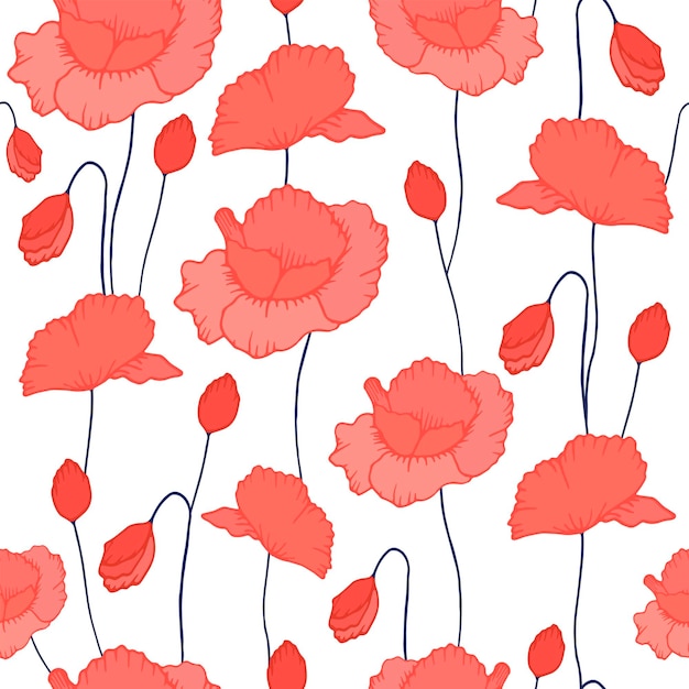 Vibrant Poppy Floral Pattern | Jiffy Designs