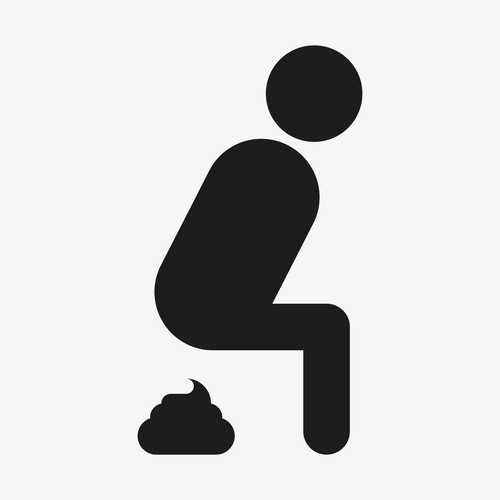 Pooping Person Icon Isolated On White Background. Toilet Symbol ...
