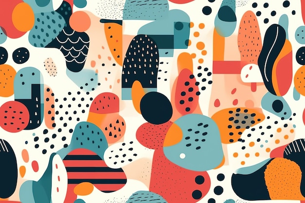 Vibrant Abstract Shapes and Patterns in Playful Composition | Jiffy Designs