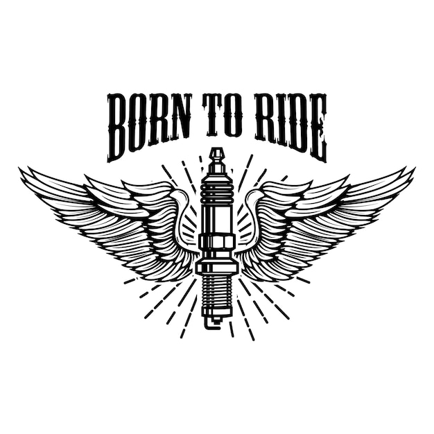 Winged Spark Plug Emblem Celebrates the Thrill of Riding Jiffy Designs
