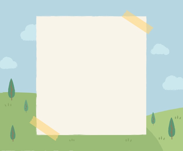 Blank Square Frame on Scenic Landscape Background | Jiffy Designs